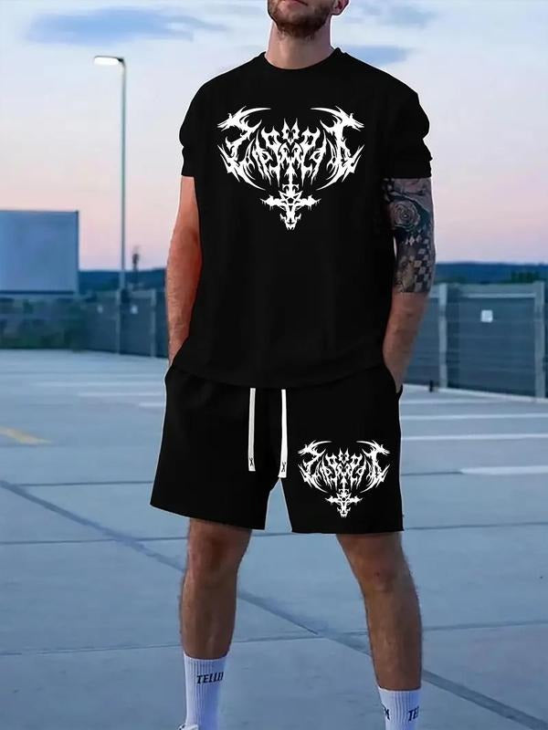 Men'WB shield Short Sleeve Tee & Track Shorts Straw hat pirates Set, Regular Fit Round Neck T-shirt & Shorts, Casual Top...