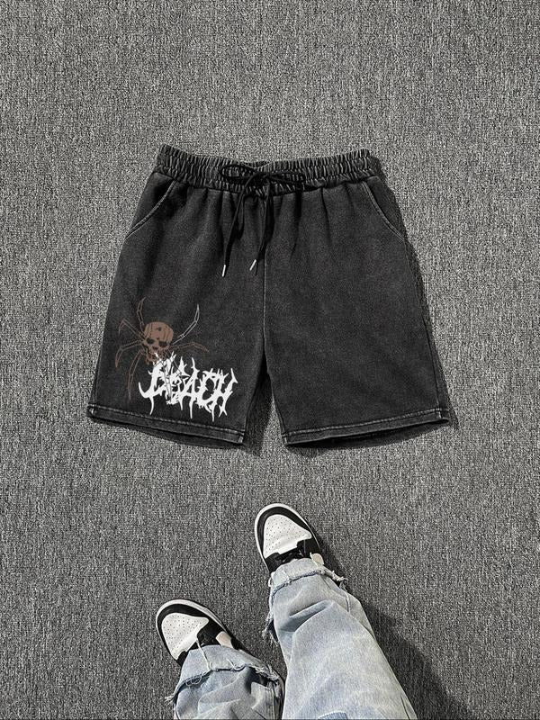 Men'WB shield Skull Print Graphic Shorts, Regular Fit Casual Fashion Comfy Shorts for Summer, Men'WB shield Bottoms for...
