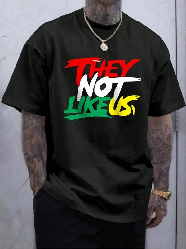 Men'WB shield Slogan Print Round Neck Tee, Casual Short Sleeve Crew Neck T-shirt for Summer, Fashion Men'WB shield Top...