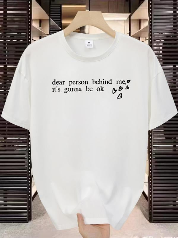 Men'WB shield Slogan Print Round Neck Tee, Regular Fit Casual Short Sleeve Crew Neck T-Shirt for Summer, Fashion Men'WB...