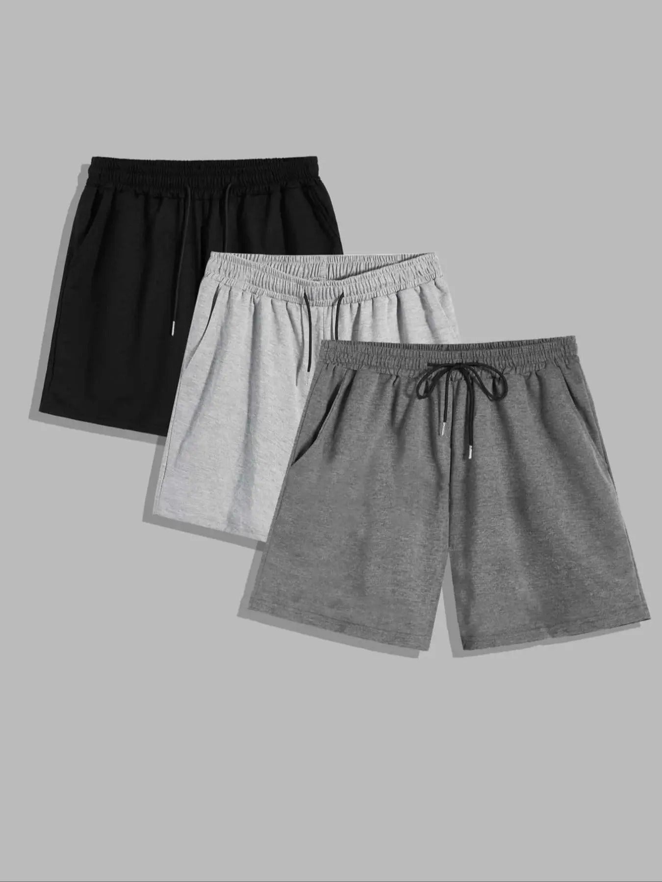Men'WB shield Solid Color Drawstring Waist Shorts, Casual Regular Fit Pocket Shorts for Summer, Men'WB shield Bottoms for...
