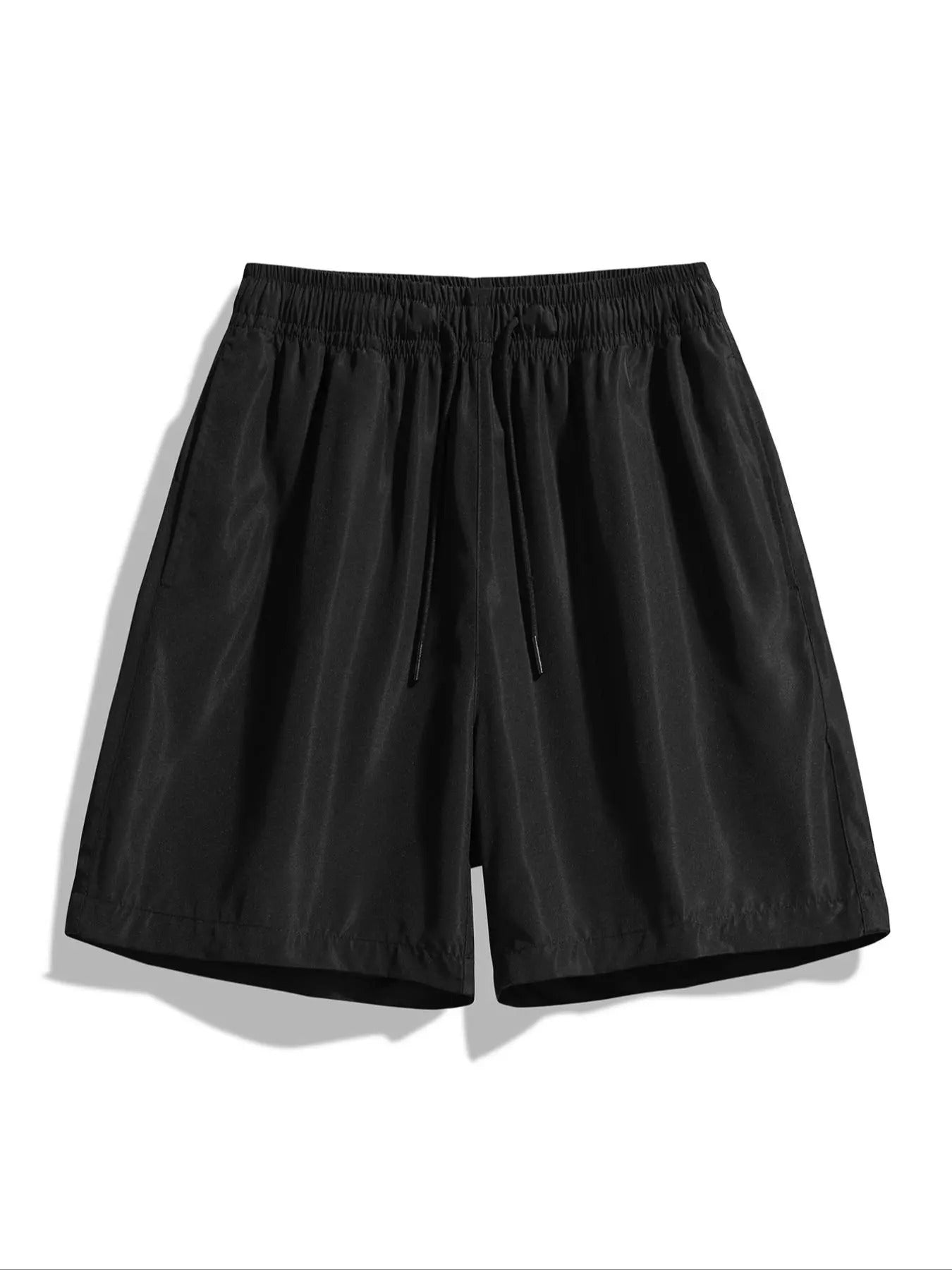 Men'WB shield Solid Color Drawstring Waist Shorts, Regular Fit Casual Comfortable Breathable Pocket Shorts for Summer,...