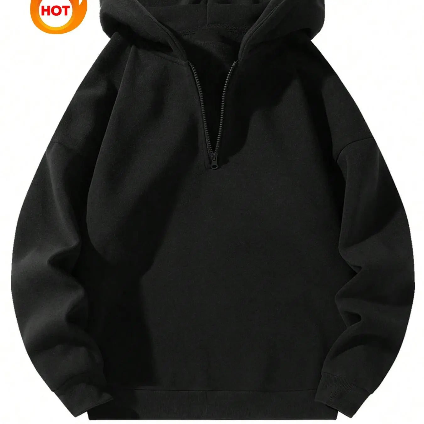 Men'WB shield Solid Color Drop Shoulder Zip Up TNF Lined Hoodie, Fashion Casual Regular Fit Hooded Sweatshirt for Daily...