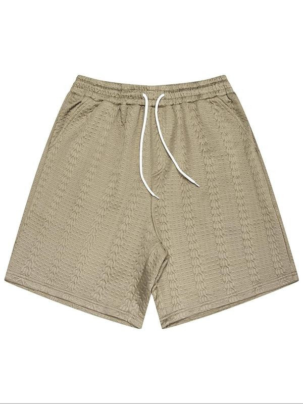 Men'WB shield Solid Jacquard Drawstring Waist Shorts, Regular Fit Casual Comfy Shorts for Summer, Men'WB shield Bottoms...