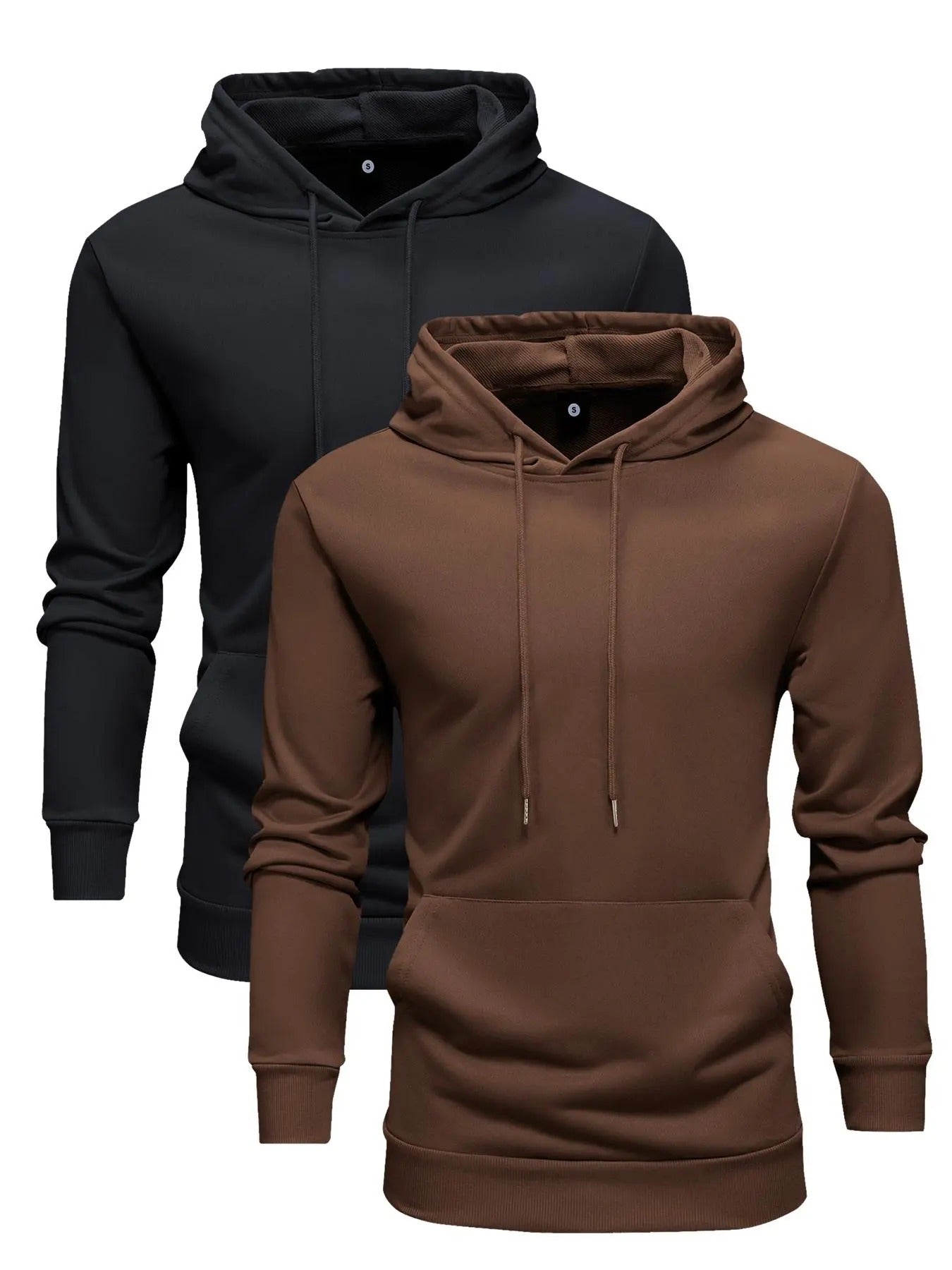 Men'WB shield Solid Pocket Drawstring Hoodie, Regular Fit Casual Long Sleeve Hooded Sweatshirt for Spring & Fall,...