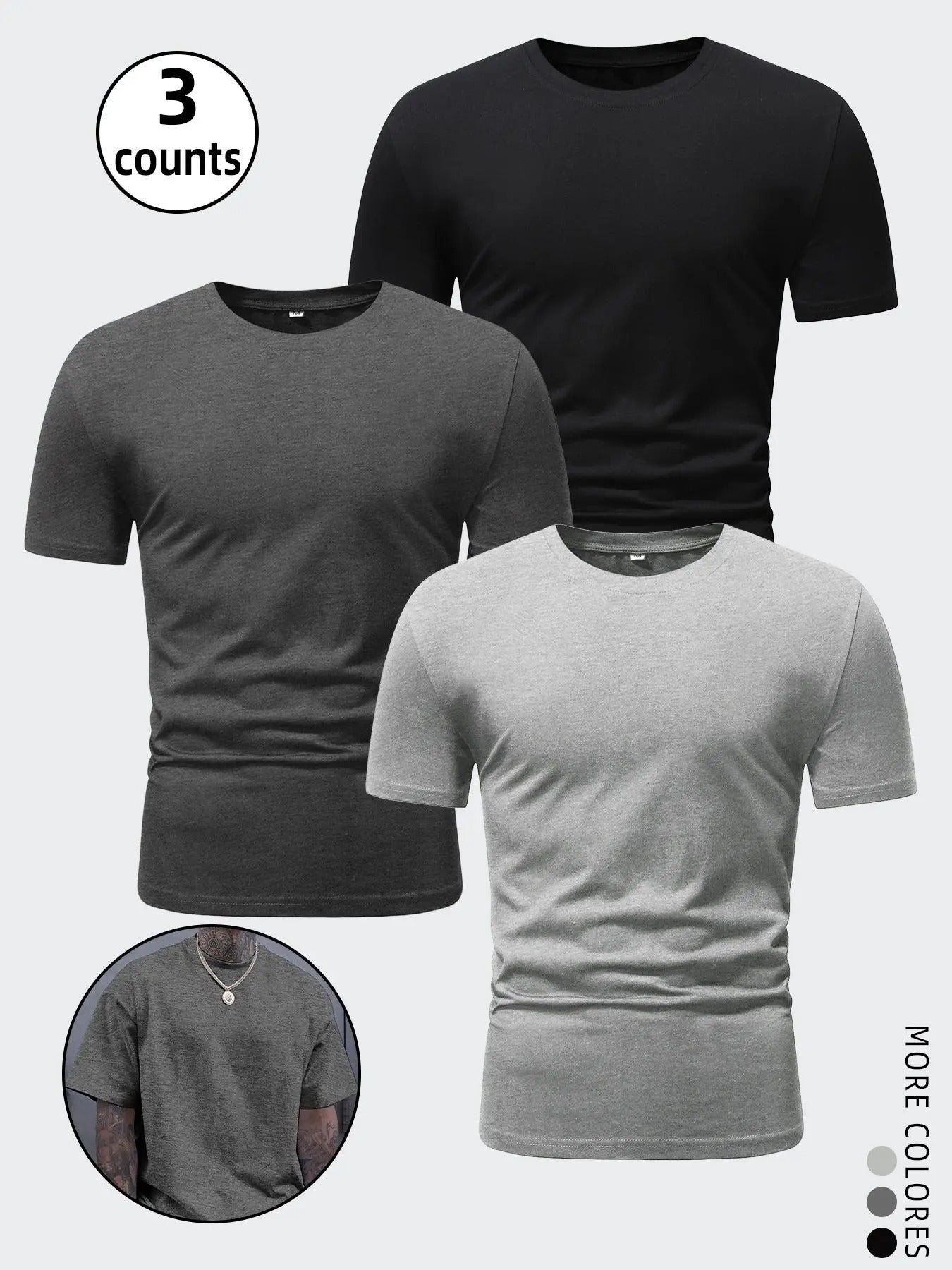 Men'WB shield Solid Round Neck Tee, Regular Fit Casual Comfy Short Sleeve Crew Neck T-shirt for Summer, Men'WB shield Top...