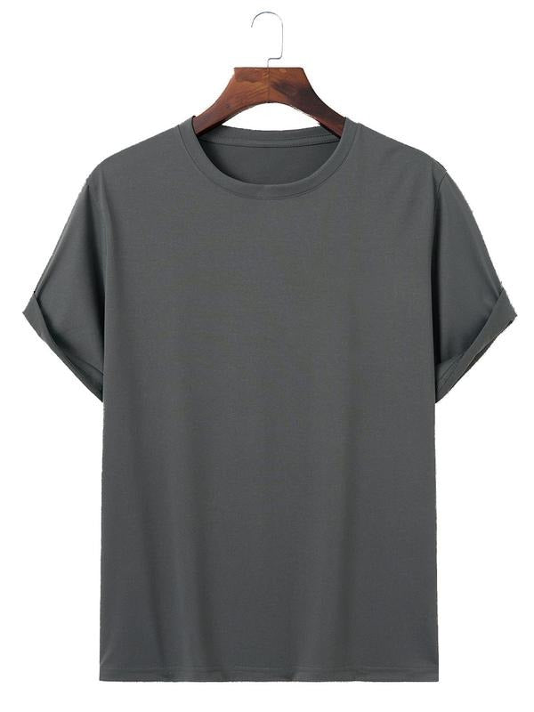 Men'WB shield Solid Round Neck Tee, Regular Fit Casual Short Sleeve Crew Neck T-Shirt for Summer, Fashion Men'WB shield...