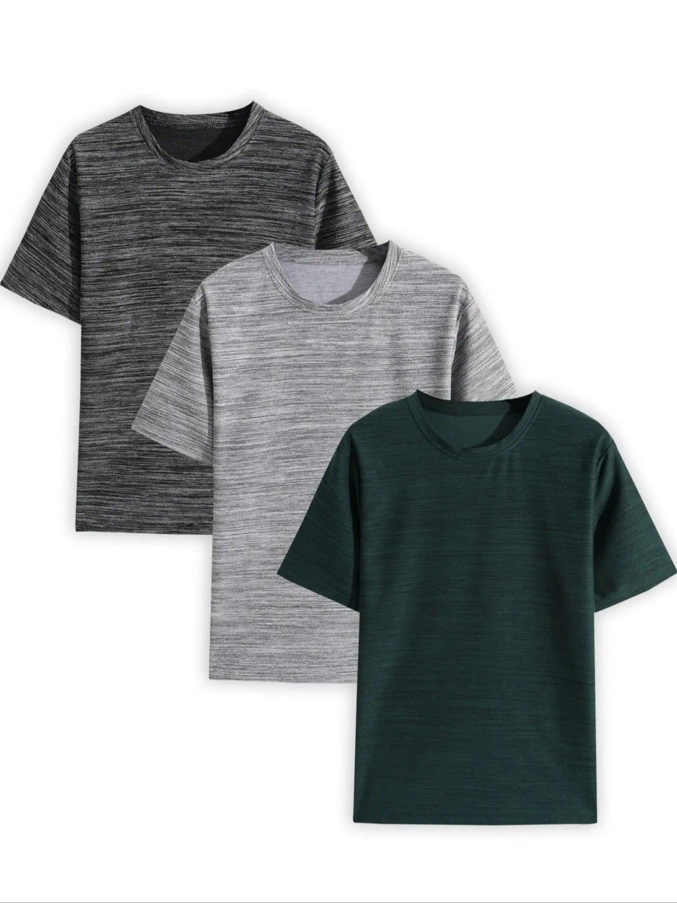 Men'WB shield Space Dye Round Neck Tee, Regular Fit Casual Short Sleeve Crew Neck T-Shirt, Comfy Knitting Top for Men...