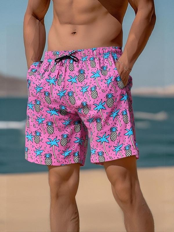 Men'WB shield Spiky hair fighters Over Print Bitten fruit Graphic Shorts, Regular Fit Casual Comfy Beach Shorts for...