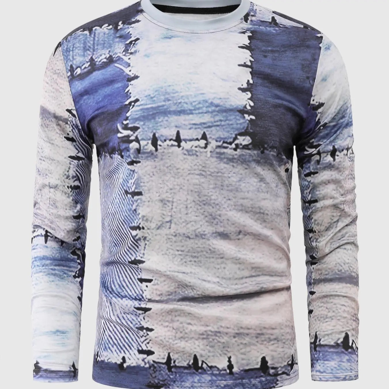 Men'WB shield Spiky hair fighters Over Print Long Sleeve Sweatshirt, Regular Fit Casual Comfy Pullover for Daily Wear,...