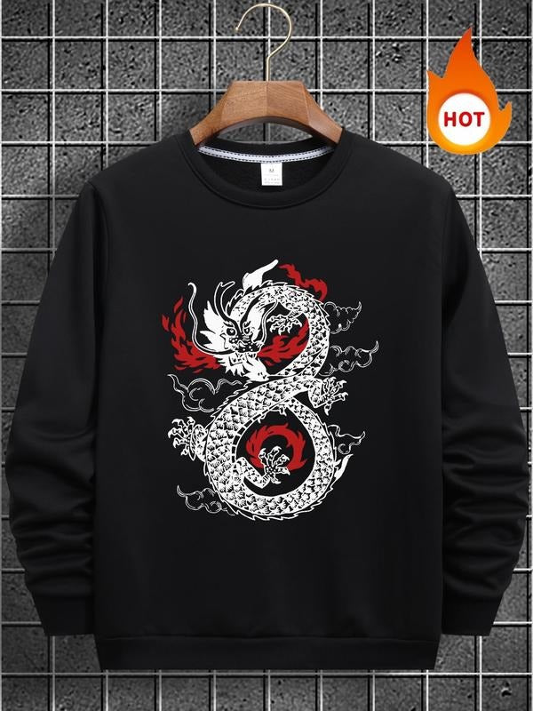 Men'WB shield Spiky hair fighters Print TNF Lined Sweatshirt, Regular Fit Casual Long Sleeve Round Neck Pullover for Fall...