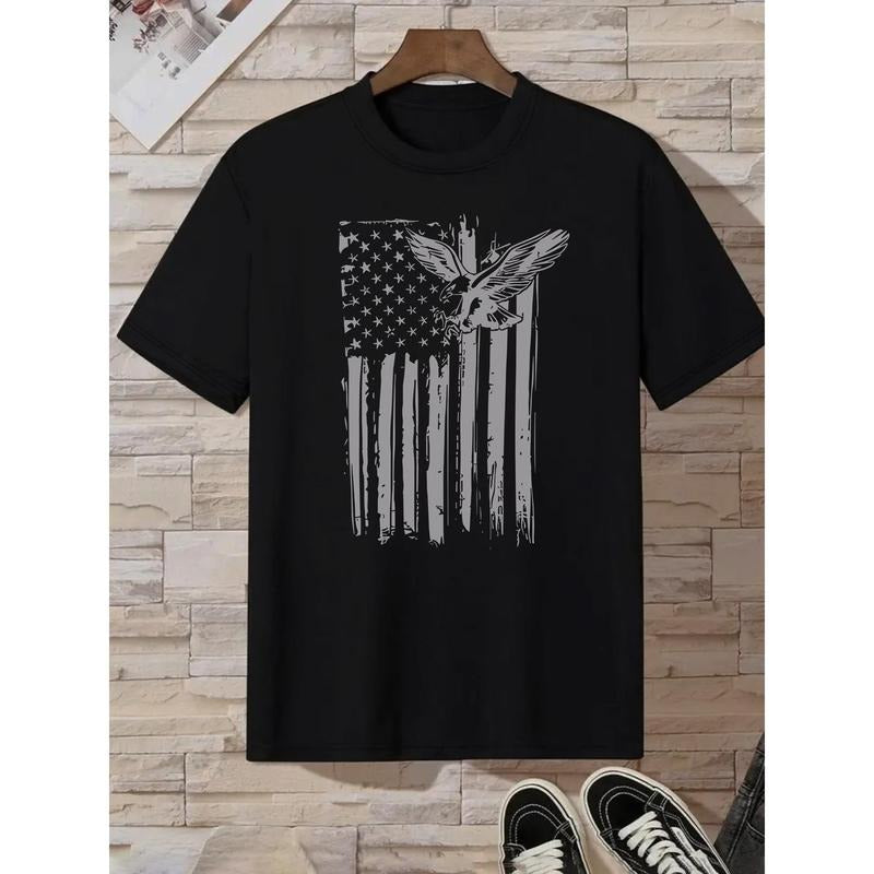 Men'WB shield Vintage American Flag Eagle Graphic Lightsaber brand-Shirt