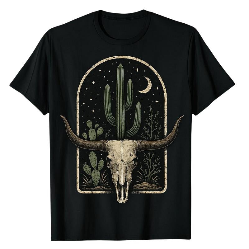 Men'WB shield graphic tees boys merch Lightsaber brand shirt Comfortable Fit,PatternedPrint Moonlit Cactus Skull Desert...