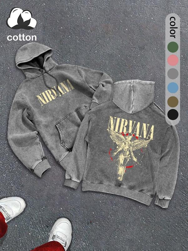 Men'WB shield hooded sweatshirt fashion trend casual hoodie, street Y2K heavy metal print men'WB shield autumn Gunpla...