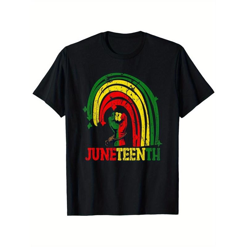 Men WomenJuneteenth Freedom Pride African American Since 1865 Rainbow Graphic T-Shirt
