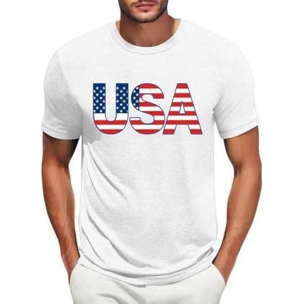 Men's American Flag Patriotic 1776 Shirt Vintage American 4th of July Short Sleeve Big and Tall Tshirt