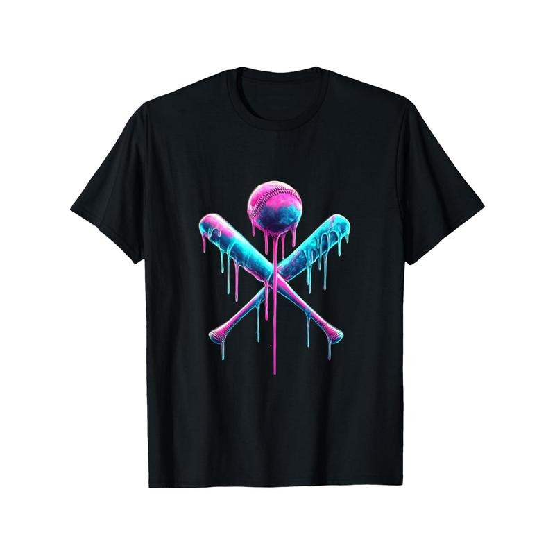 Men's Baseball & Bat Print T-Shirt