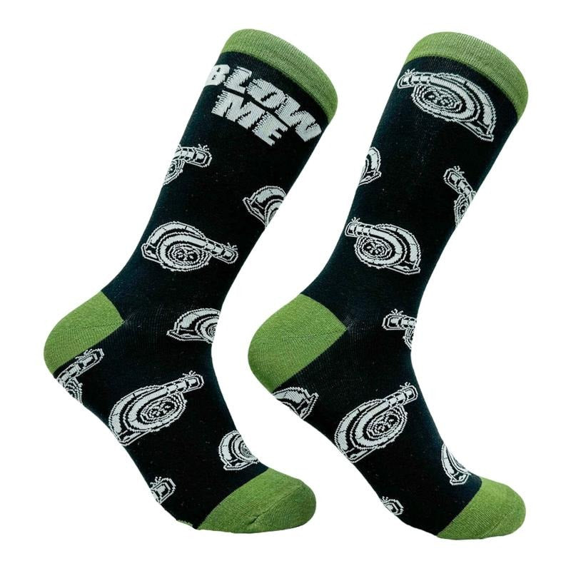 Men's Blow Me Socks Funny Car Mechanic Engine Turbo Joke Footwear Funny Graphic Socks Comfortable Fitted Spandex Cotton...