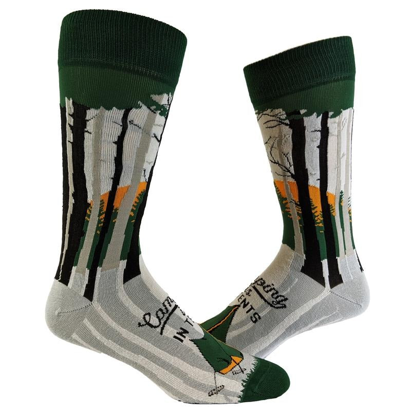 Men's Camping is In Tents Socks Funny Intense Outdoor Adventure Novelty Footwear Funny Graphic Socks Comfortable Fitted...