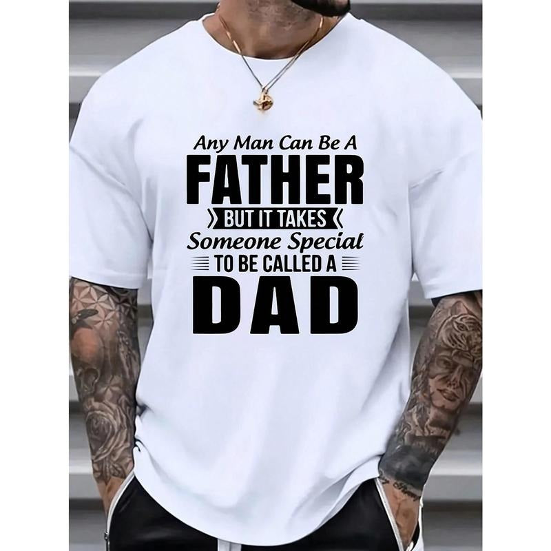 Men's Casual Slogan Print Round Neck Short Sleeve T-Shirt, Summer Made in USA Hoodie, Sweatshirt | DripVista.com