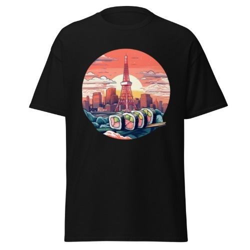 Men's Classic T-Shirt | Sushi | Tokyo, Japan | Japanese Culinary Craft | Savor the Sushi Culture | Global Bite Adventure made in usa