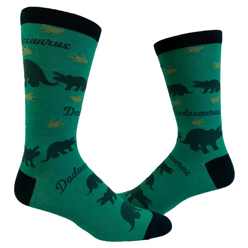 Men's Dadasaurus Socks Funny Fathers Day Dad Dinosaur T-Rex Graphic Novelty Footwear Funny Graphic Socks Comfortable...