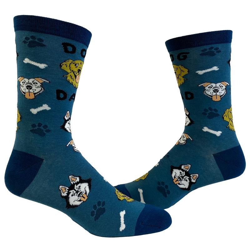 Men's Dog Dad Socks Funny Fathers Day Pet Puppy Lover Graphic Footwear Funny Graphic Socks Comfortable Fitted Spandex...