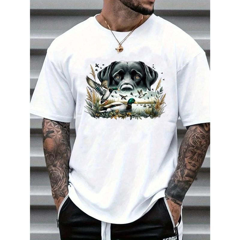 Men's Fashion Labrador Retriever Hunting Duck Print T-Shirt Made in USA Hoodie, Sweatshirt | DripVista.com