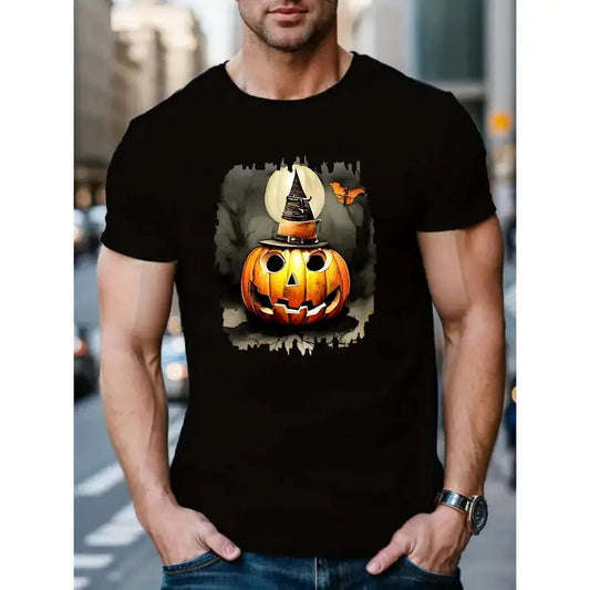 Men's Fun & Trendy Casual Short-Sleeve T-Shirt - Round Neck With Unique Letter Print Design, Machine Washable MADE IN USA