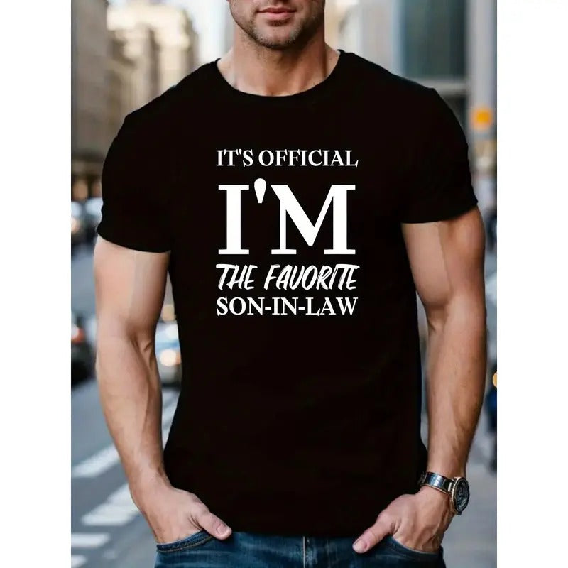 Men's Fun Graphic Tee - Casual Short Sleeve, Crew Neck, Polyester Blend, Machine Washable
