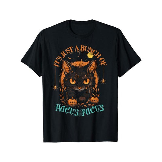 Men's Halloween T-shirts Retro Halloween Black Cats are just magic T-shirts Made in USA