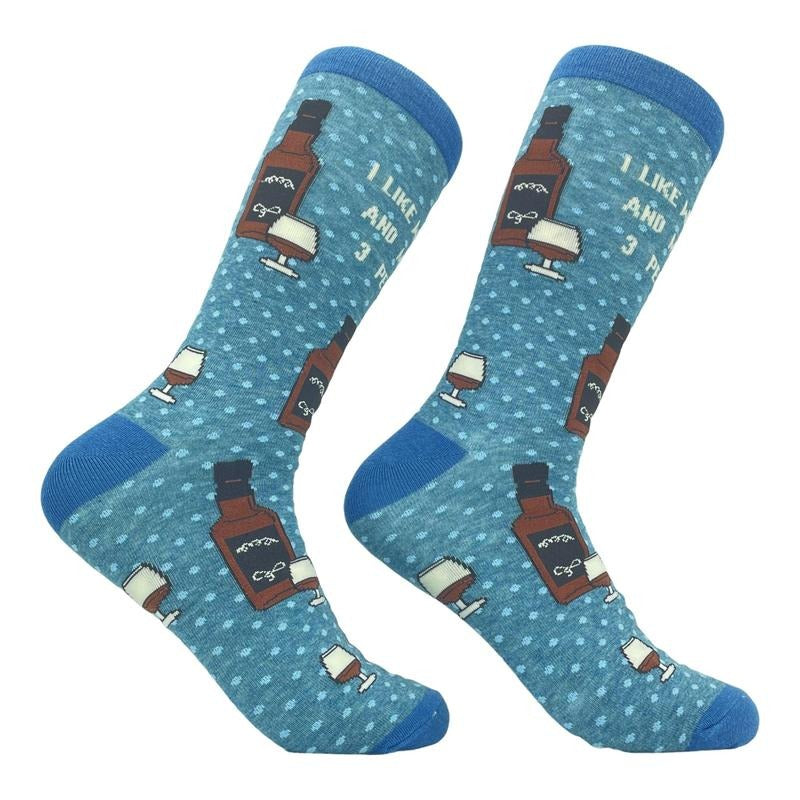 Men's I Like Whiskey And Maybe 3 People Socks Funny Liquor Cocktail Drinking Novelty Footwear Funny Graphic Socks...