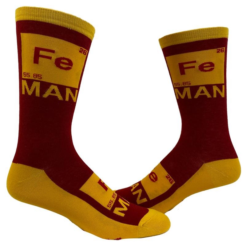 Men's Iron Science Socks Funny Comic Hero Movie Science Chemistry Graphic Novelty Footwear Funny Graphic Socks Comfortable Fitted Spandex Cottonstyle{n002}2