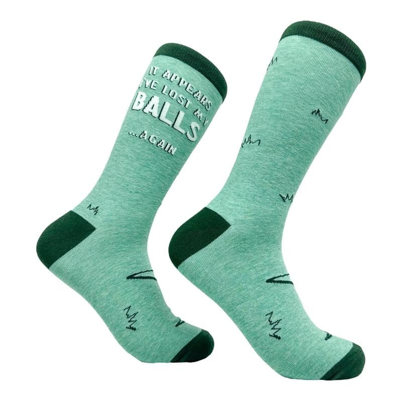 Men's It Appears Ive Lost My Balls Again Socks Funny Golfing Footwear Funny Graphic Socks Comfortable Fitted Spandex...