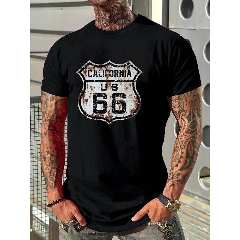 Men's Letter Printed T-Shirt For Spring And Summer Made in USA Hoodie, Sweatshirt | DripVista.com