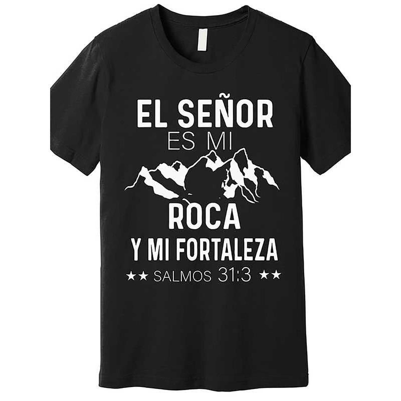 Men's Premium Cotton T-Shirt with Spanish Christian Scripture - Comfortable, Versatile & Stylish Short Sleeve Tee for Casual Wear & Outdoor Activities Made in USA