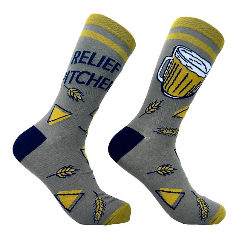 Men's Relief Pitcher Socks Funny Beer Lovers Drinking Joke Novelty Footwear Funny Graphic Socks Comfortable Fitted...