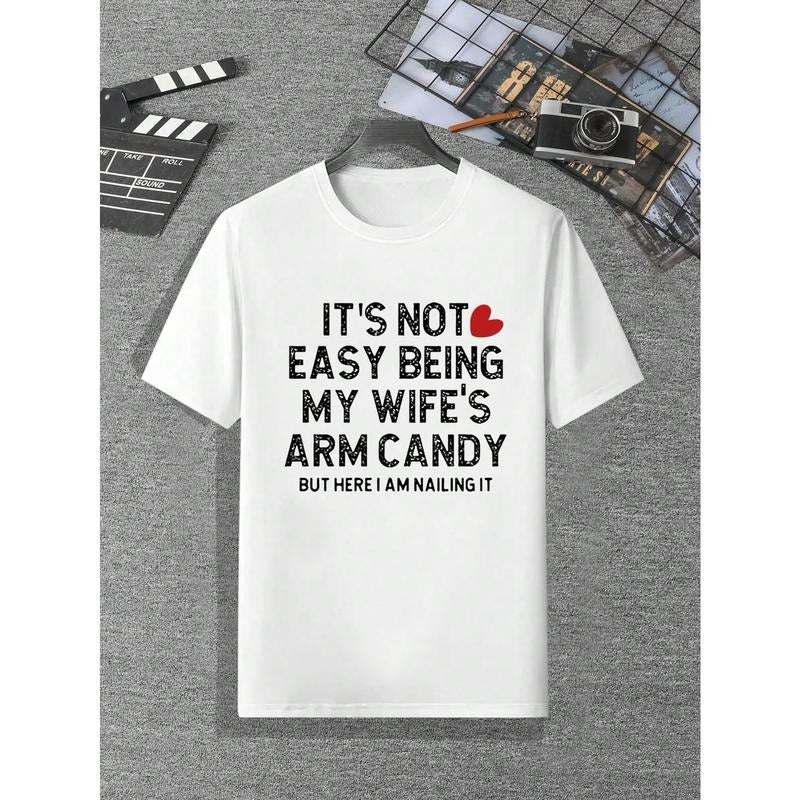 Men's Round Neck Short Sleeve T-Shirt With Slogan Print Made in USA Hoodie, Sweatshirt | DripVista.com