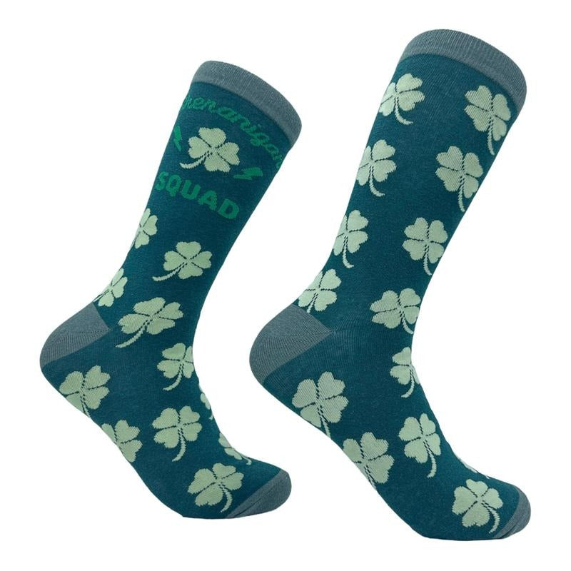 Men's Shenanigans Squad Socks Funny St Paddys Day Parade Novelty Footwear Funny Graphic Socks Comfortable Fitted Spandex...