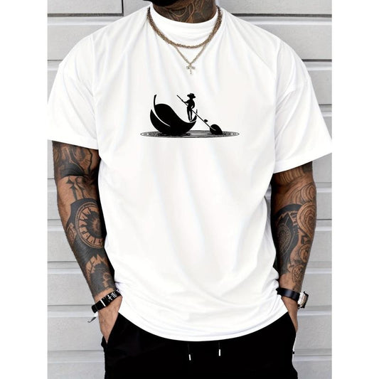 Men's Simple Style Crew Neck Short Sleeve T-Shirt - Breathable, Casual, Comfy Fashion Tee for Spring Summer Holiday Leisure Vacation Made in USA