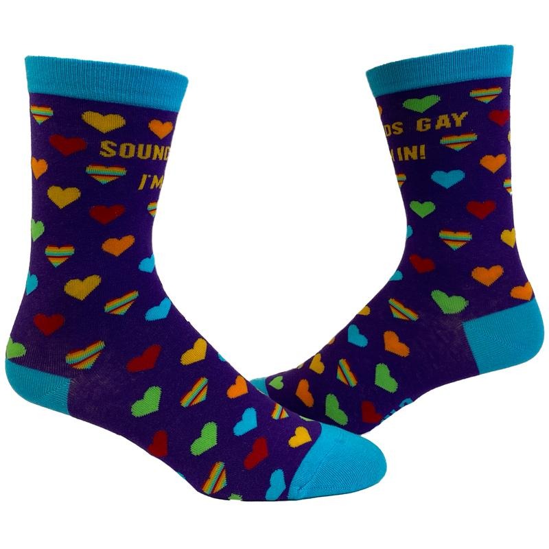 Men's Sounds Gay I'm In Socks Funny LGBTQ Pride Parade Graphic Novelty Footwear Funny Graphic Socks Comfortable Fitted...