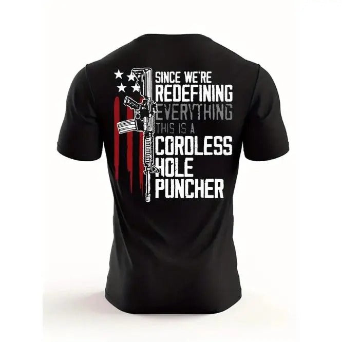 Men's Summer Regular Fit Gun Graphic Short Sleeve Fashion Casual T-Shirt Made in USA Hoodie, Sweatshirt | DripVista.com