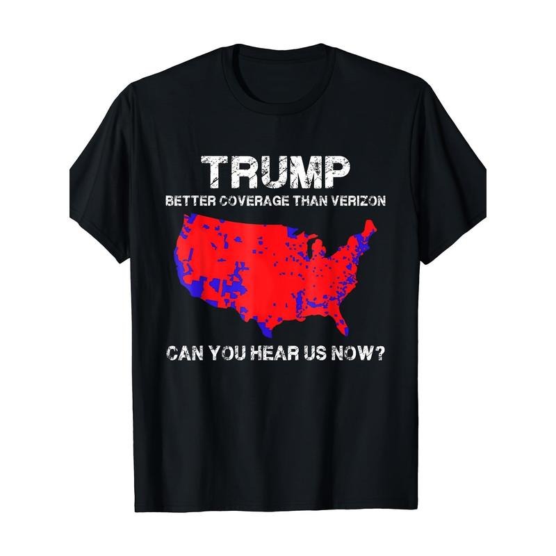 Men's T-shirt, niche design print, high-quality breathable material, casual everything, Trump than Verizon political gift...