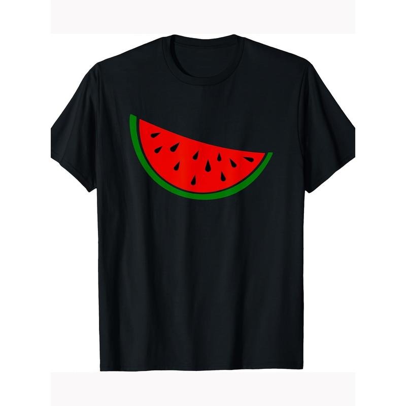 Men's Watermelon Print Cotton T-Shirt