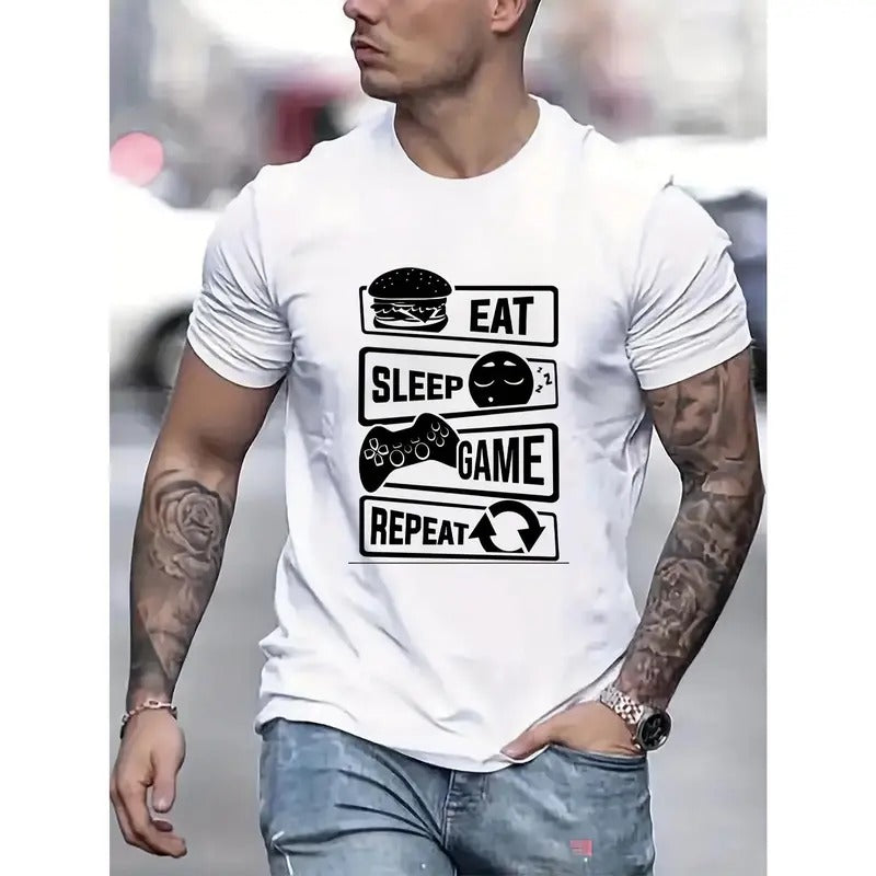 Men's summer spring fashion print t-shirts, casual short sleeve fashion style t-shirts, sports new fashion casual t-shirts. Menswear Top Embroidered Tshirt Streetwear Fabric Clothing Crewneck Soft Shortsleeve Tropical