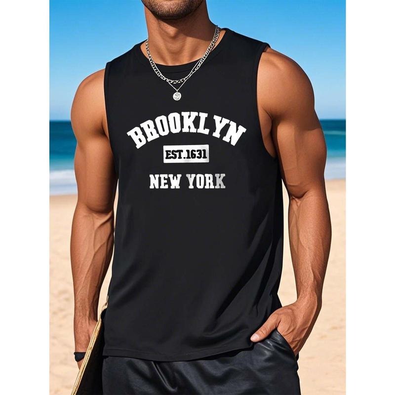Men's vest casual summer sleeveless T-shirt pure cotton comfortable breathable vest summer fitness exercise round neck...