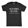 Mens 70% Of People Are Stupid I'm Obviously The Other 40% T Shirt Sarcastic Humor Tee Mens Funny T Shirts Cool Tees Soft Stylish Casual Menswear Sarcastic Apparel for Men Novelty Tees for Guys Black - 70