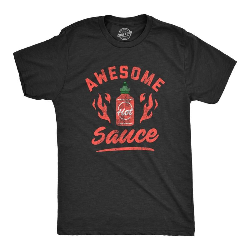 Mens Awesome Sauce T Shirt Funny Saying Cool Nerdy Tee Fun Joke for Foodie Mens Funny T Shirts Cool Tees Soft Stylish...