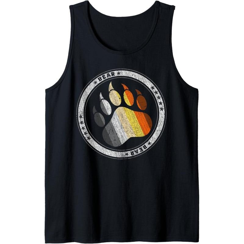Mens Bear paw in colors of Bear Community Gay Pride Bear Tank Top T-Shirts, Hoodie, Sweatshirt | DripVista.com