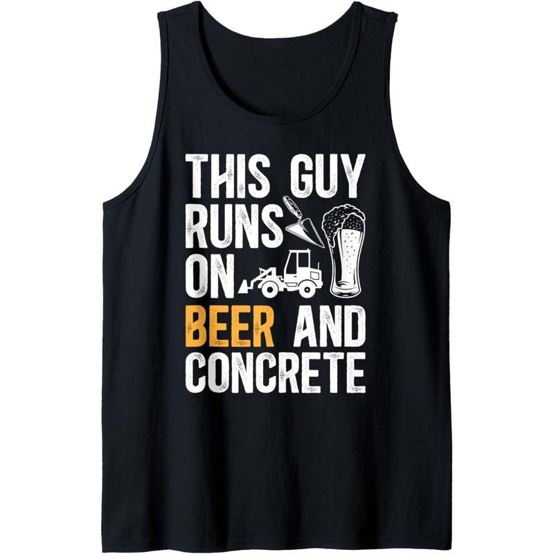Mens Beer And Concrete Finisher Funny Concrete Finishers Tank Top T-Shirts, Hoodie, Sweatshirt | DripVista.com
